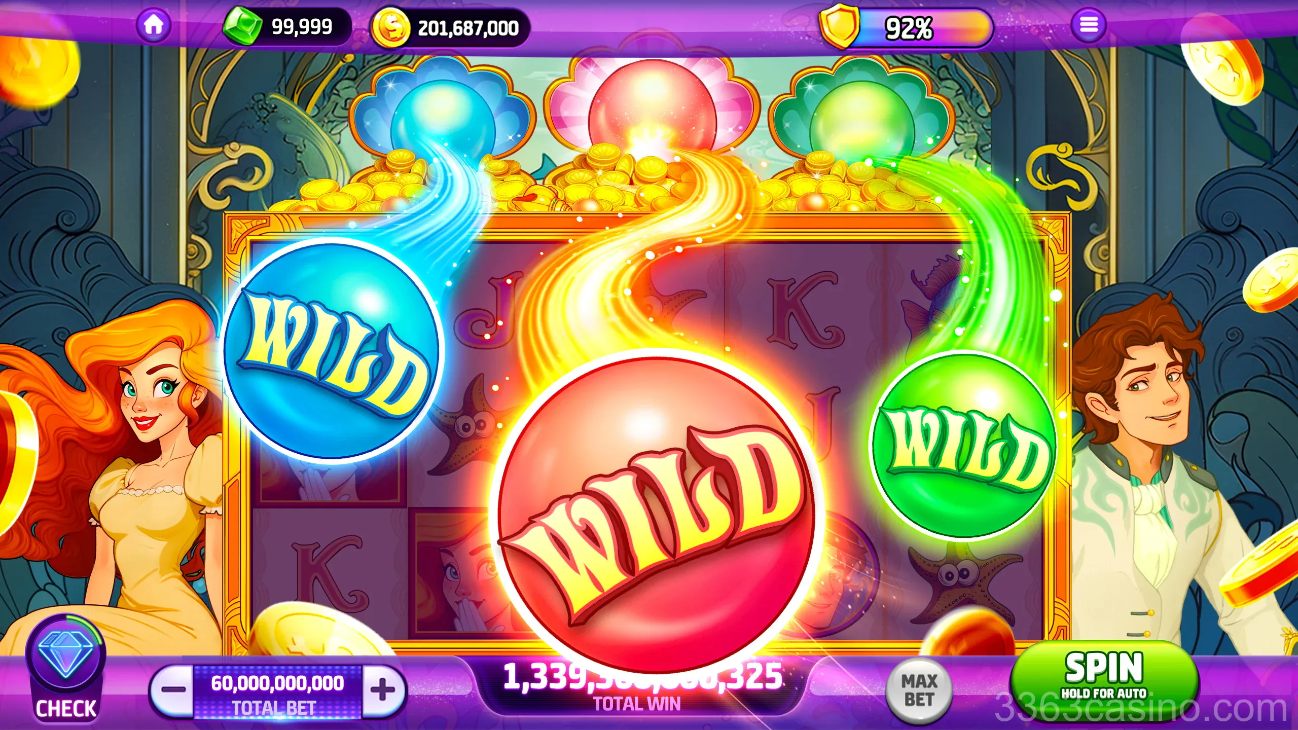 Giao diện trò chơi Slots trên 3363